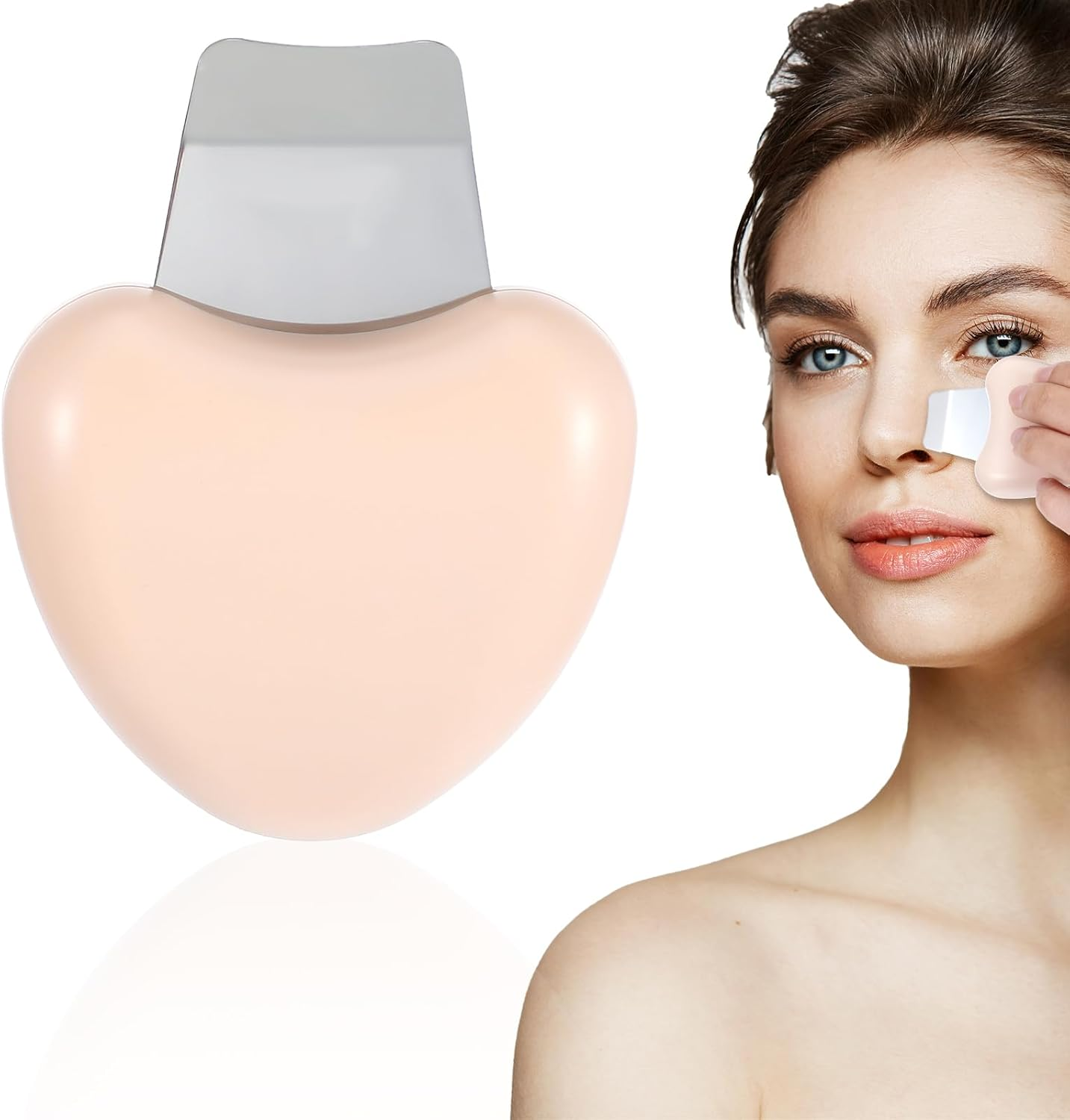 Thinp Face Spatula Blackhead Scraper Pimple Scraper Blackhead Remover Scraper Metal Extractor Beige Plastic Blackhead Shovel for Women Men Blackhead Removing image number 2