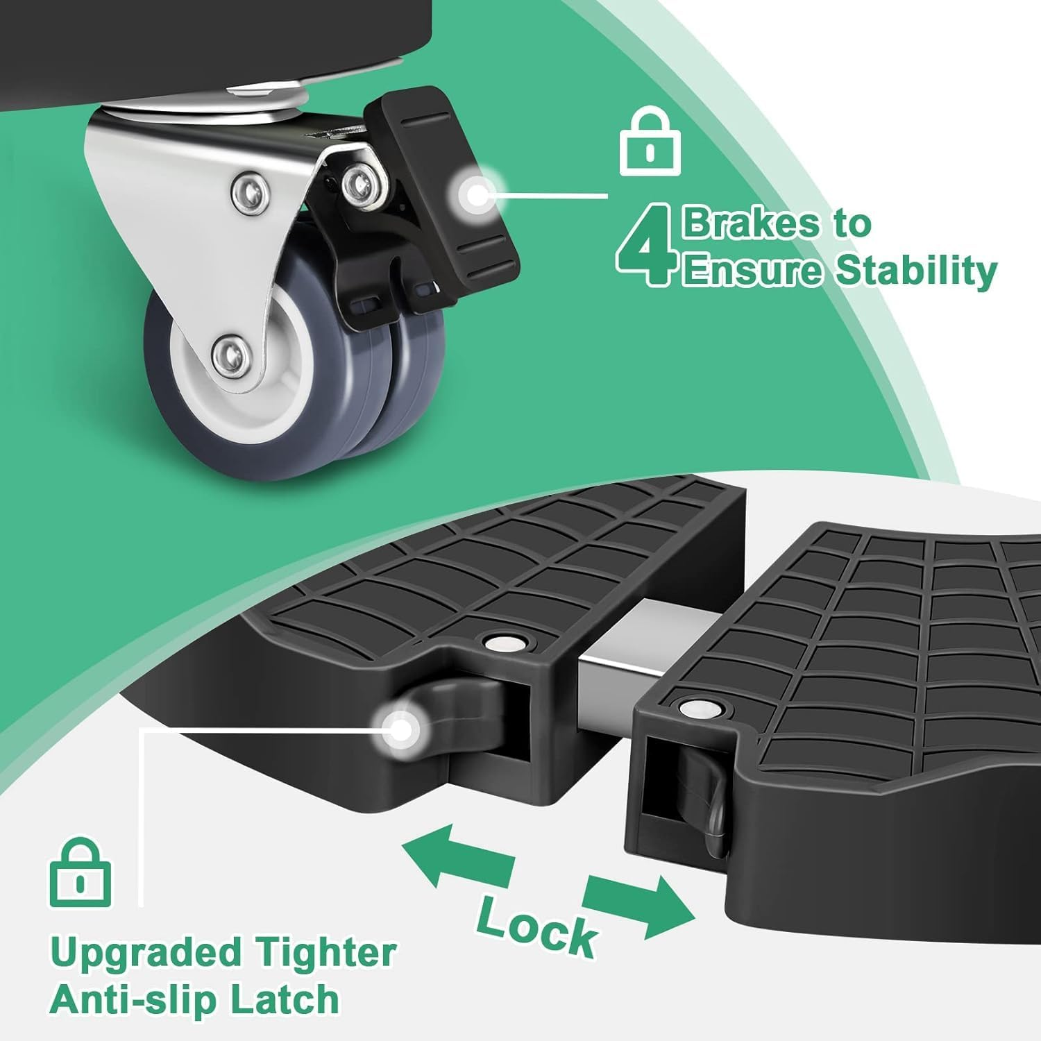 2 Pack Plant Caddy with Wheels Heavy Duty, 40-48CM Adjustable Plant Stand with Wheels, Large Plant Dolly Cart for Vertical Garden Tower, Vertical Planters, Patio Umbrella Base, Plant Pots, Trash Can image number 4