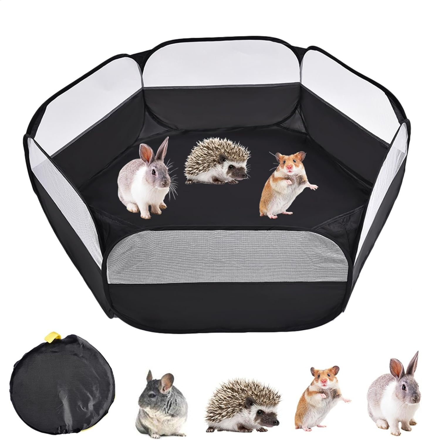Hamster Playpen, Foldable Small Animal Playpen, Pop up Play Pen Hamster Playground, Portable Indoor Outdoor Pet Exercise Fence for Hamster, Guinea Pig, Rabbits, Chinchillas and Hedgehogs image number 2