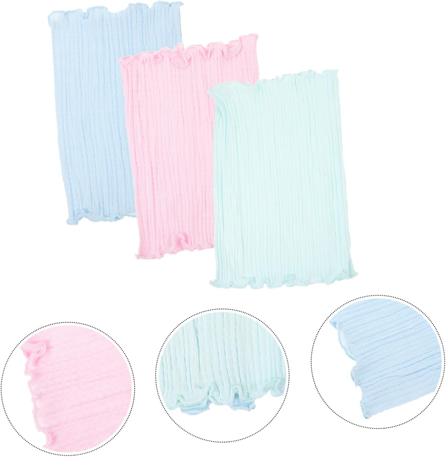 3Pcs Cotton Bellyband for Baby Newborn Infant Toddler Soft Elastic Umbilical Cord Care Warm Abdominal Wraps Assorted Colors image number 3