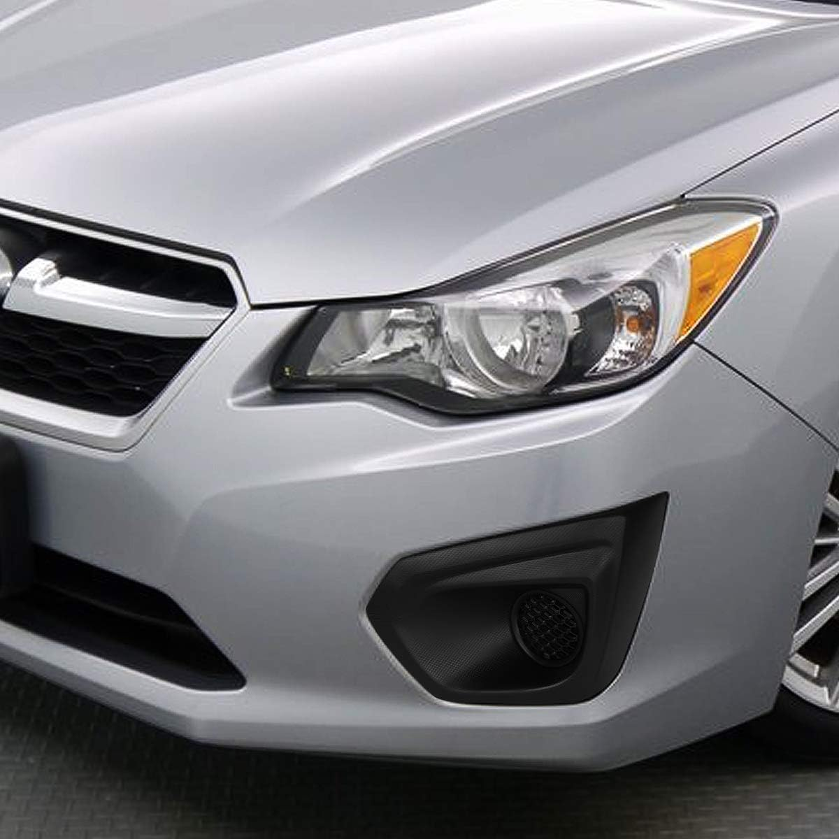 Pair Factory Fitment Front Bumper Fog Light Bezel Covers Replacement for 12-14 Subaru Impreza (Matte Black) image number 2