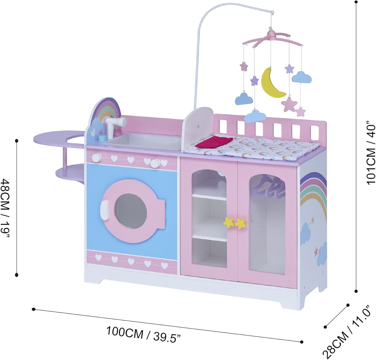 Olivia'S Little World 6-In-1 Baby Doll Changing Station, Pink/Purple image number 2