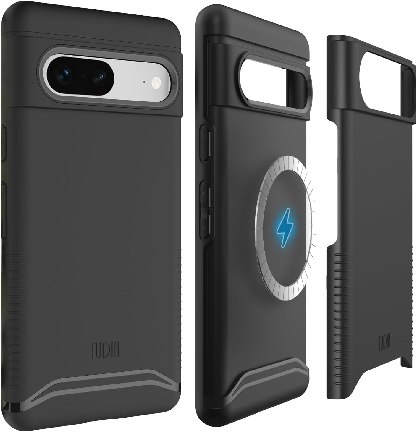 TUDIA Dualshield Designed for Google Pixel 7 Case, [Merge] Shockproof Dual Layer Military Grade Slim Heavy Duty Protection for Pixel 7 Phone Case Cover - Matte Black