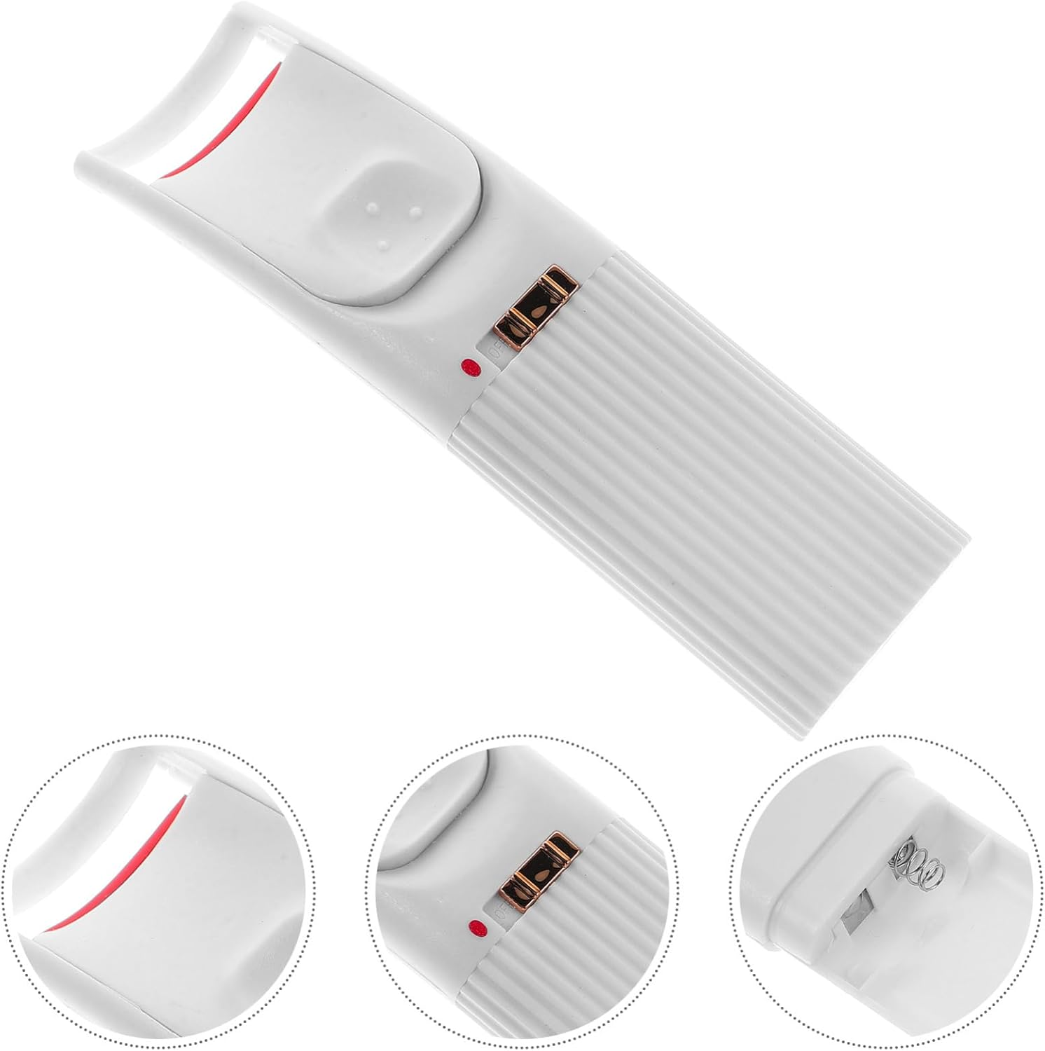 DEARMAMY Heated Eyelash Curler Portable Lash Curling Device White Mini Electric Eyelash Curling Machine for Natural Curled Lashes Women Beauty Tool image number 4