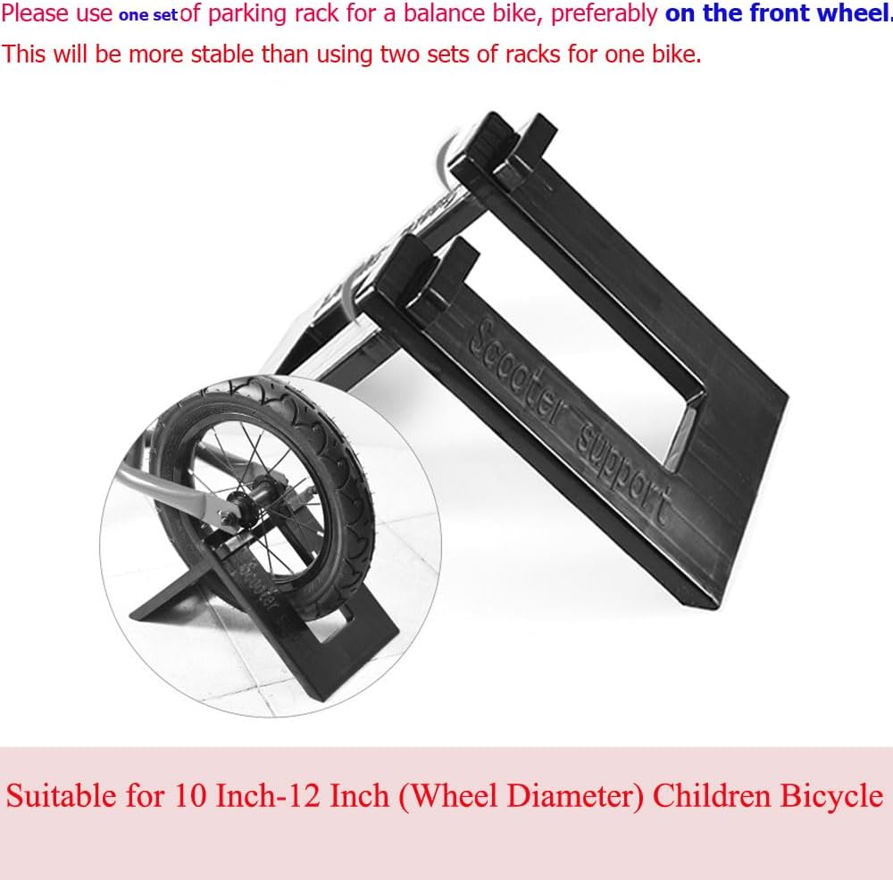 2 Pack Kids Balance Bike Parking Rack Stand Display Foldable Kickstand Holder for No Pedal Training Bicycle Scooter 10 to 15 Inch Bikes Storage Organizer Indoor Outdoor Garage image number 5
