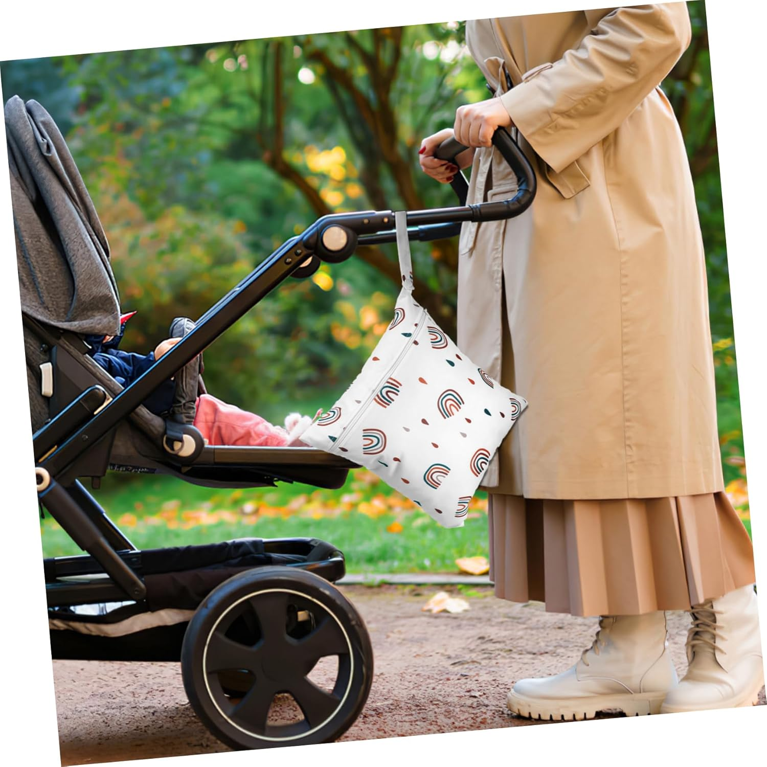 Ifundom 2Pcs Cartoon Pattern Diaper Bag Organiser Pouches Nappy Bin Bags for Wet Wipes Swimsuits image number 6