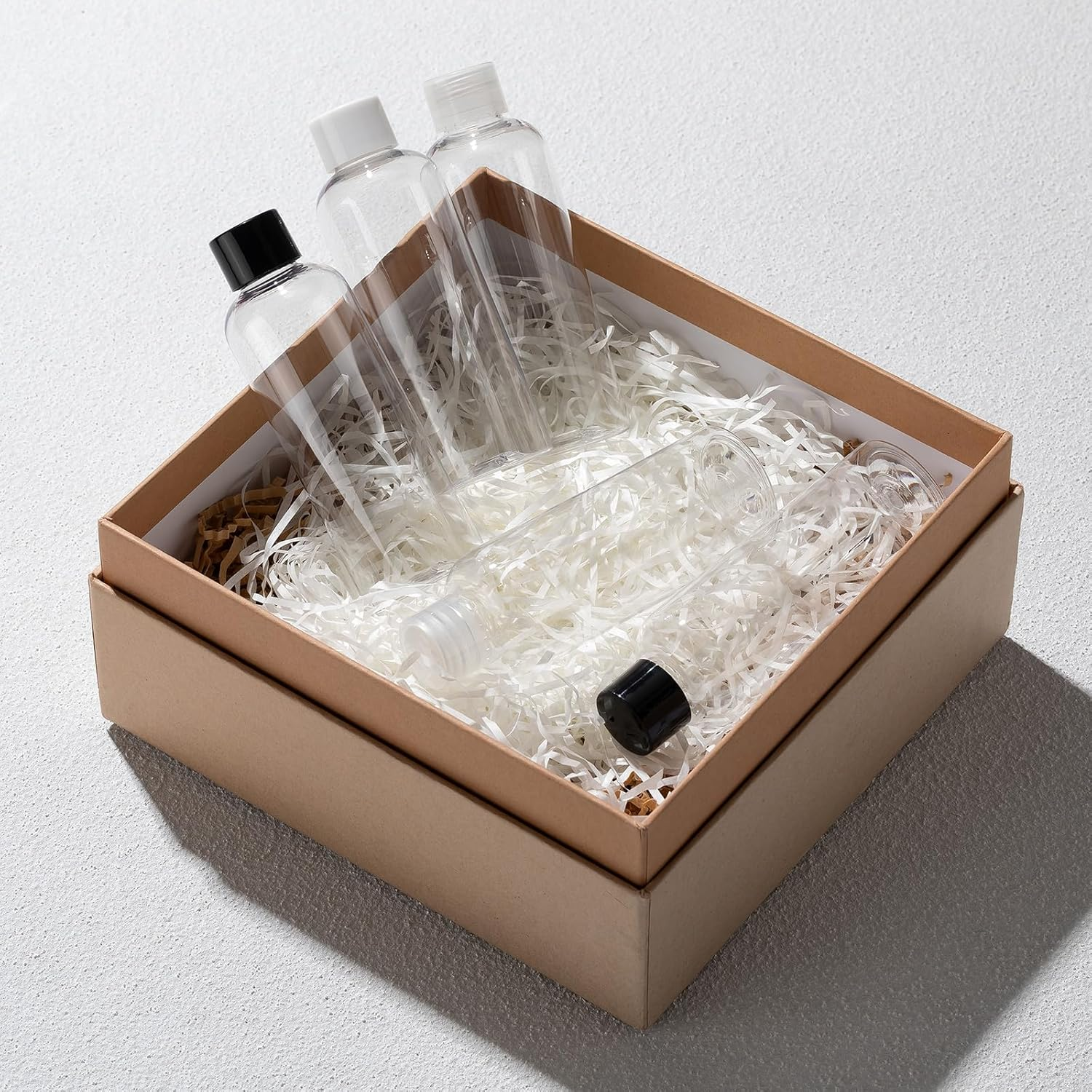 Tekson Travel Size Bottles 3.4 Oz, Travel Mouthwash Bottle, Refillable Containers for Cosmetic with Screw Cap for Travel Essentials (100Ml, Clear), Black - Black image number 2