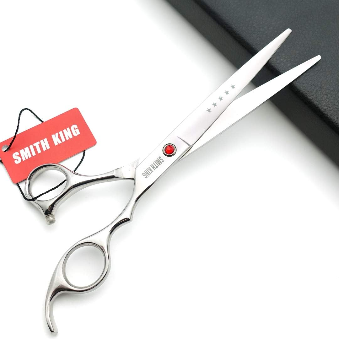 7.0 Inches Professional Dog Grooming Scissors Set Straight & Thinning & Curved 4Pcs in 1 Set (Silver) - Gold,Black image number 4