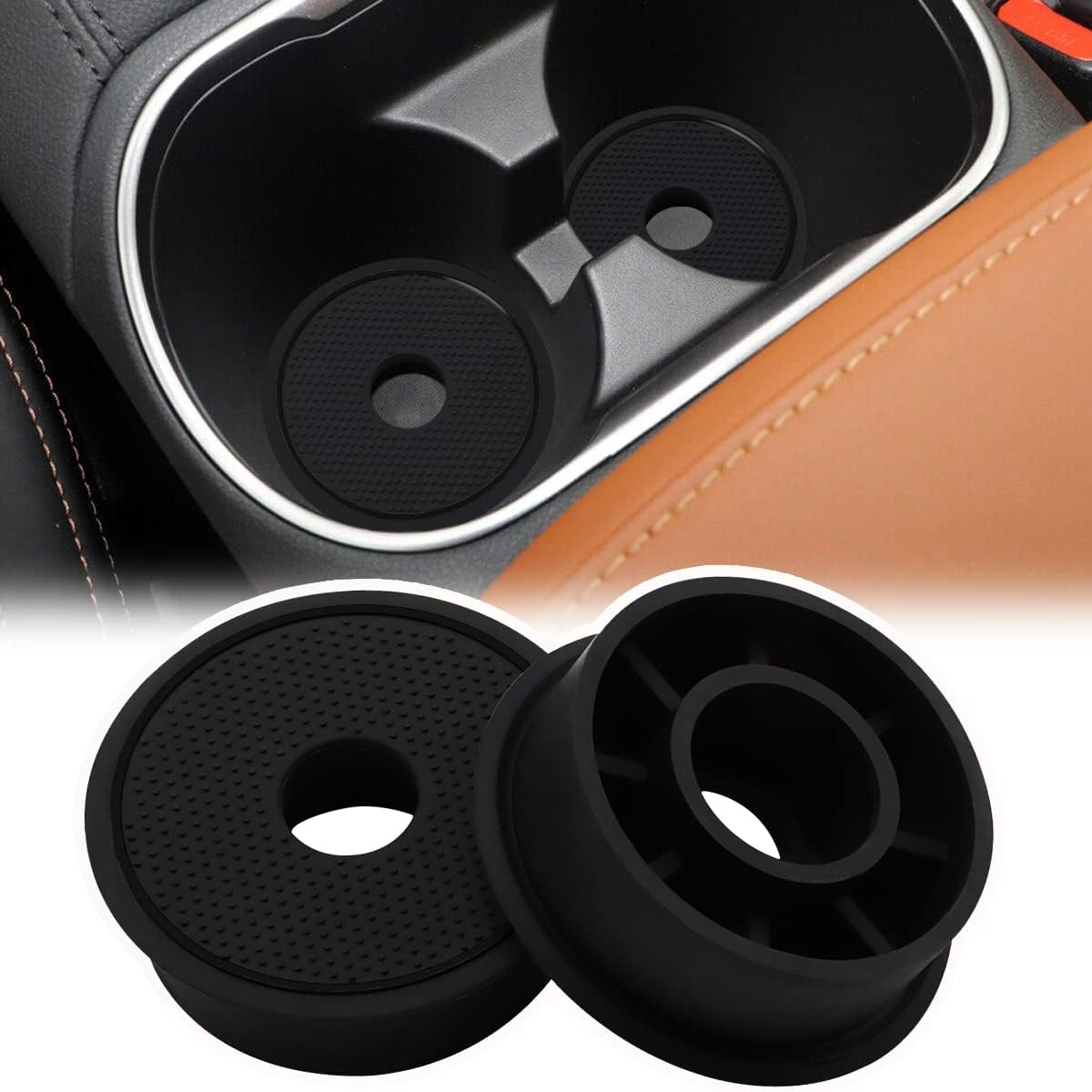 Auovo Cup Holder Spacer Replacement Compatible with Subaru Outback Legacy Accessories 2020-2024 Fit 2024 Crosstrek Silicone Cup Riser Cup Holder Lift Insert Spacers 92076AN00A (2Pcs, White Trim)