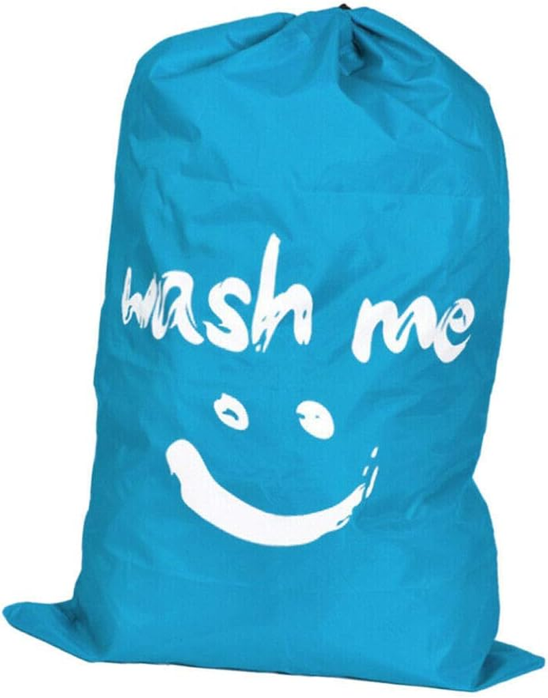 2 Pack Extra Large Wash Me Travel Laundry Bag, Rips & Tears Resistant Large Dirty Clothes Storage Bag, Machine Washable Heavy Duty Laundry Hamper Liner (Sky Blue+Gray, 28X40 Inches) image number 4