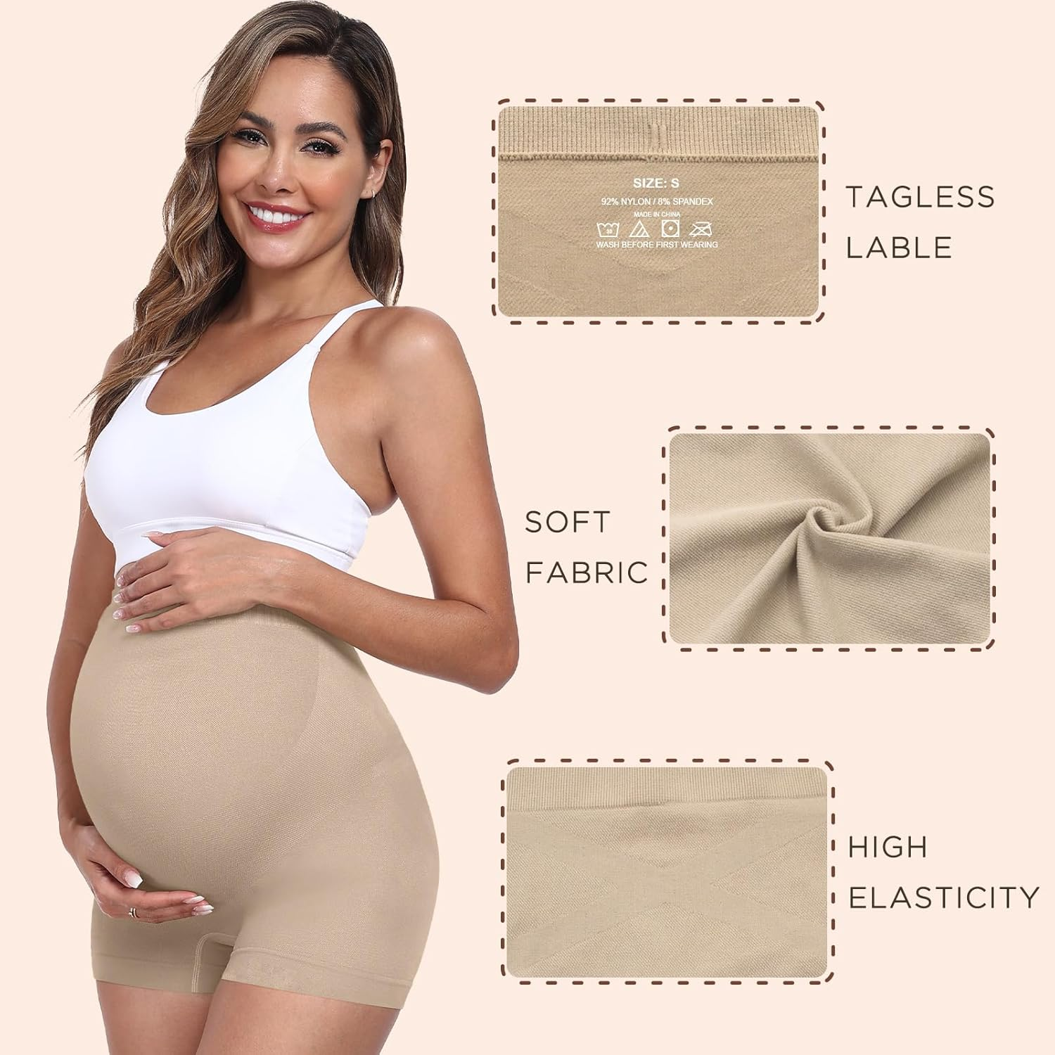 Seamless Maternity Shapewear, Belly Support Pregnancy Underwear for Maternity Photography and Baby Shower Dresses image number 2
