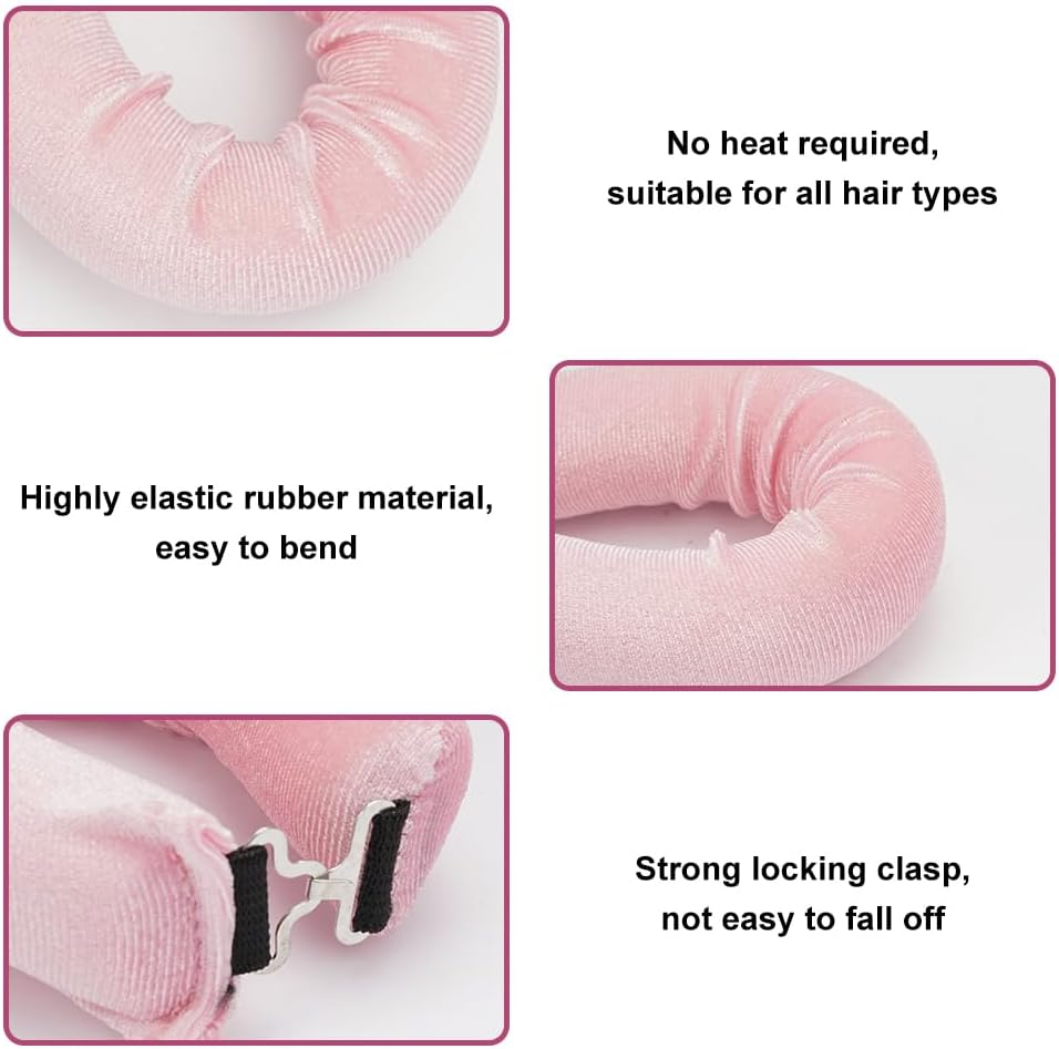 Pack of 4 Curls without Heat, Heatless Curls Band, Curlers Large for All Hair Types