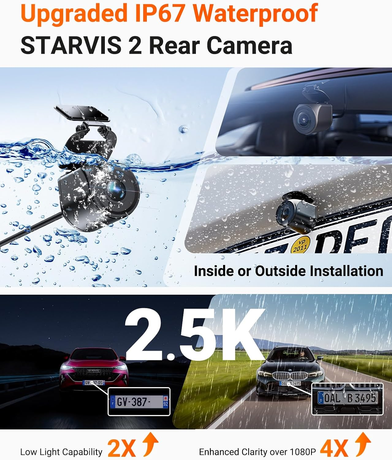 Vantrue N4 Pro S 3 Channel Dash Cam, Upgrade 2.5K Waterproof Rear Cam, 3 Way STARVIS 2, Platepix, 4K+1080P+1440P Car Camera W/ 3 HDR Night Vision, Wifi GPS, Option LTE, 24H Parking Mode, Support 1TB image number 5