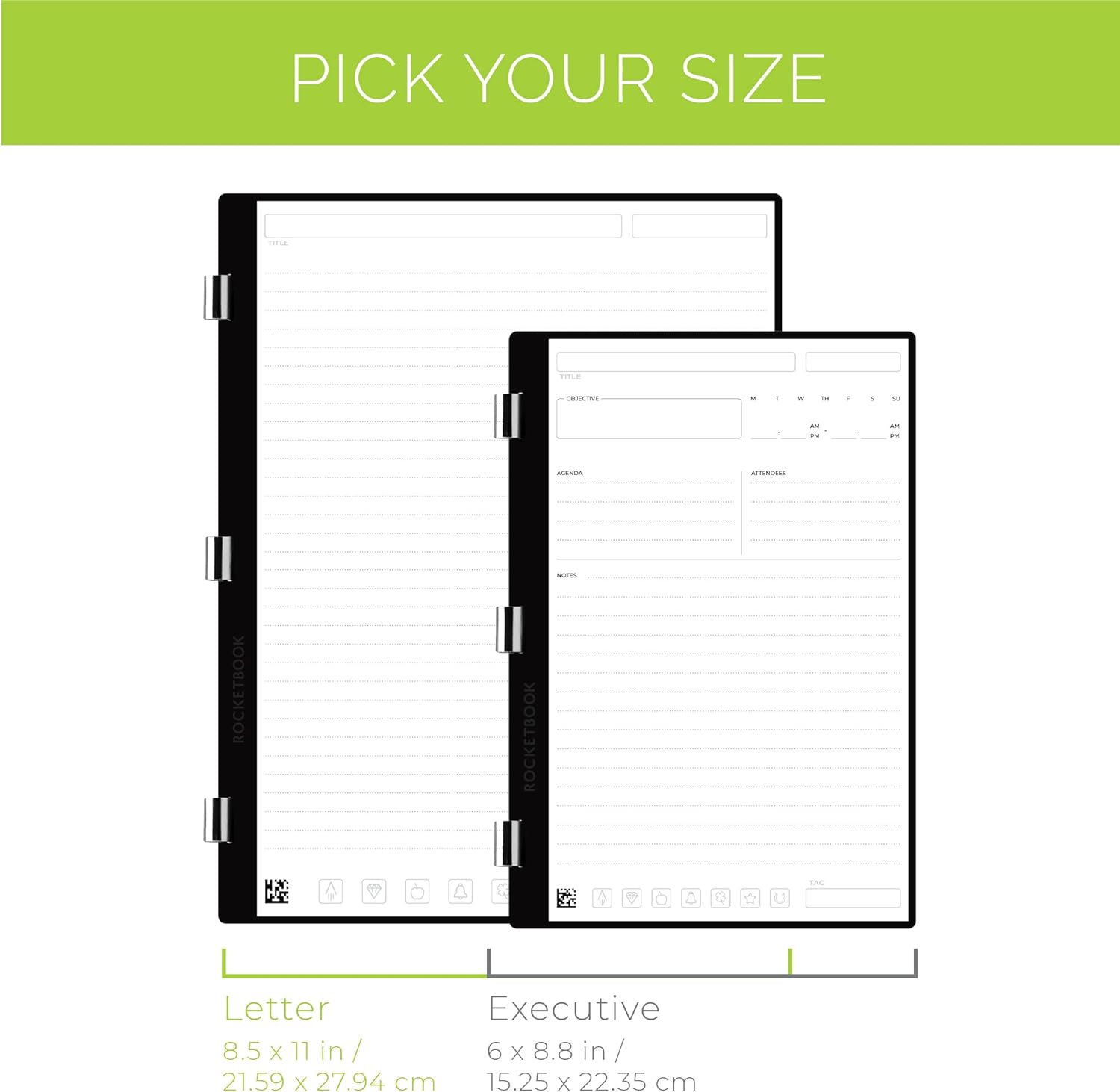 Rocketbook New Pro Daily/To-Do Page Pack | Scannable Pro Pages for to Do Lists and Agendas - Write, Scan, Erase, Reuse | 20 Sheets | Letter Size: 7.8 in X 10.5 In image number 3