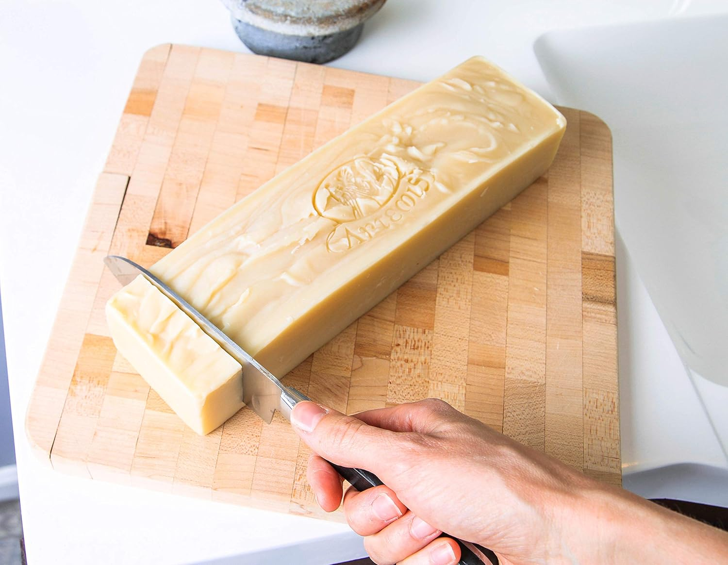 Organic Goat'S Milk Soap Loaf - Cut into 8 to 10 Soap Bars - Natural Ingredients - Hypoallergenic - 0.9Kg Block image number 3