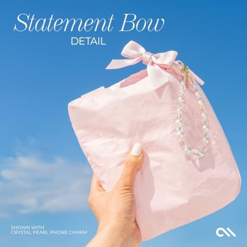 Case-Mate Essential Beach Bow Zip Pouch - Water-Proof Travel Bag for Toiletries & Beach Essentials - Perfect Small Cosmetic Bag for Secure Storage - Ballet Pink image number 2