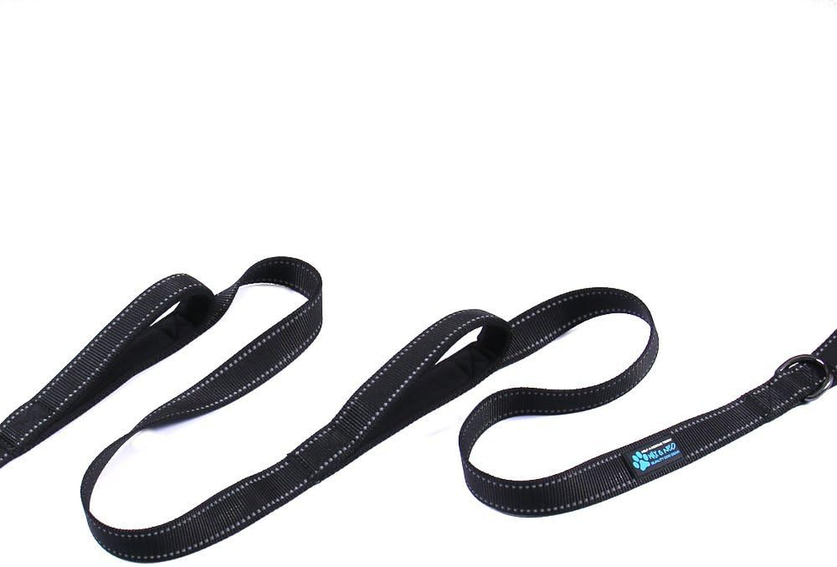 Max and Neo Triple Handle Traffic Dog Leash Reflective - We Donate a Leash to a Dog Rescue for Every Leash Sold (Black) - Red image number 3