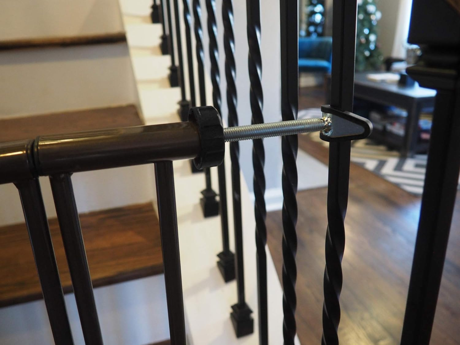 Extra Long Stair Banister Adapter Y-Spindle Rods 2 Pack for Pressure Mounted Baby and Pet Safety Gates (8Mm, Black) image number 5