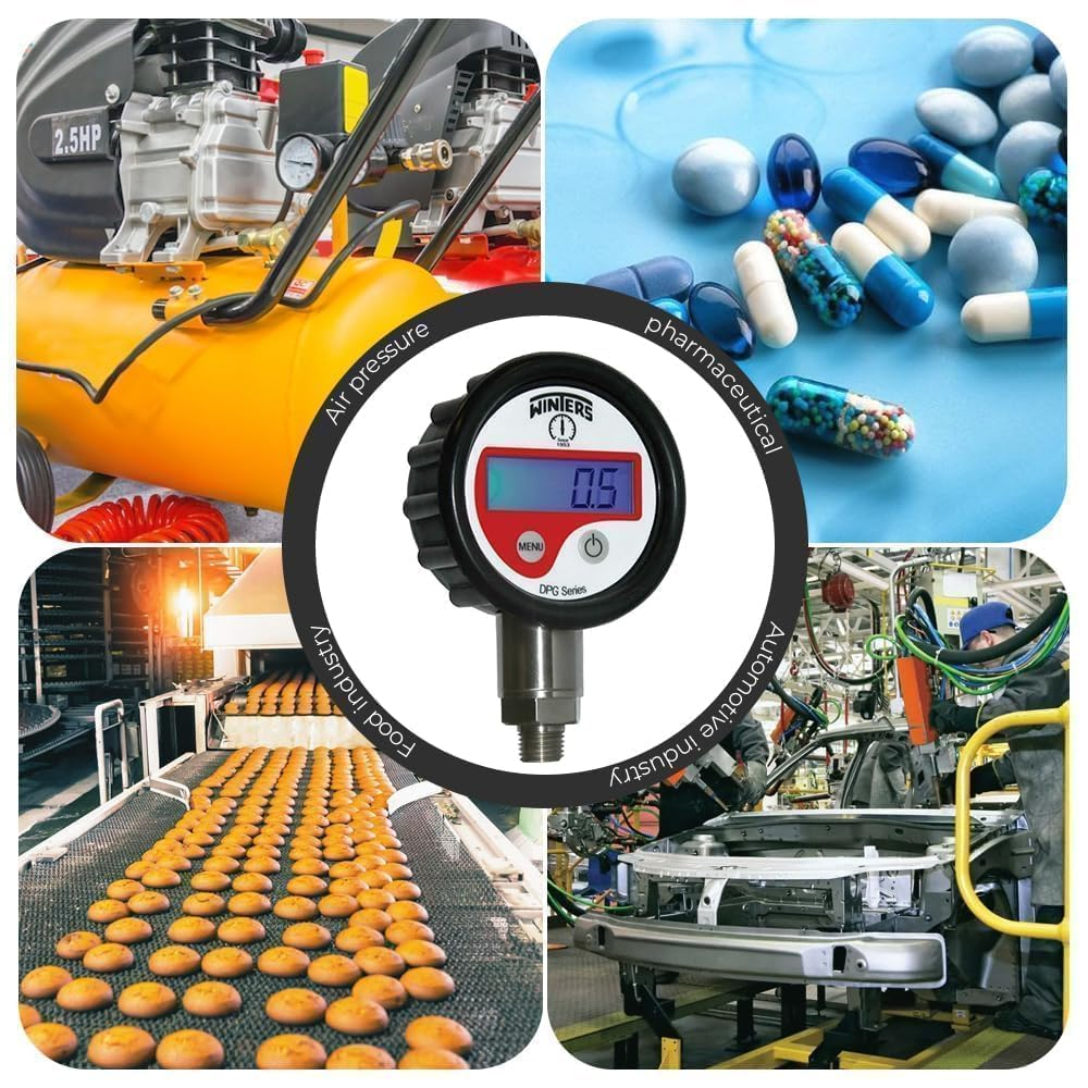 Digital Pressure Indicator (Range: 0 to 700 Bar / 0 to 10000 Psi) with 1/4" NPT | High Accuracy Tire Meter, Water Pressure Tester, Hydraulic Monitor | Chemical Industries, Oil & Gases | Model: DPG image number 5
