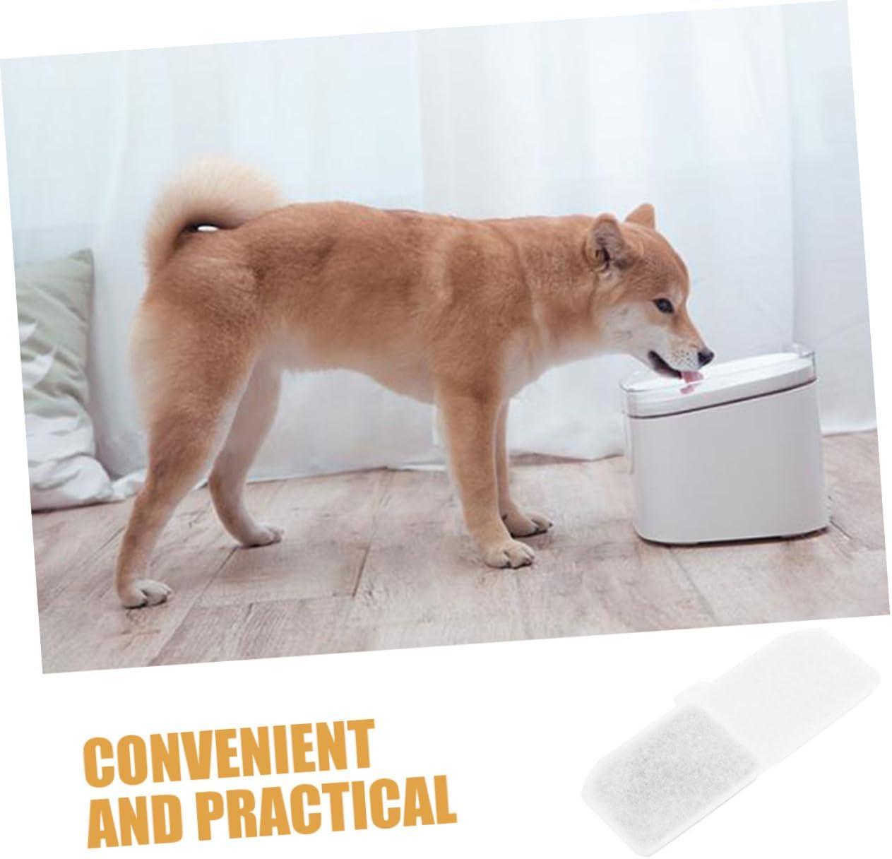 Gatuida Cat Water Fountain Replacement Filters 6Pcs with Charcoal and Square Sponge for Efficient Water Filtration and Circulation image number 3