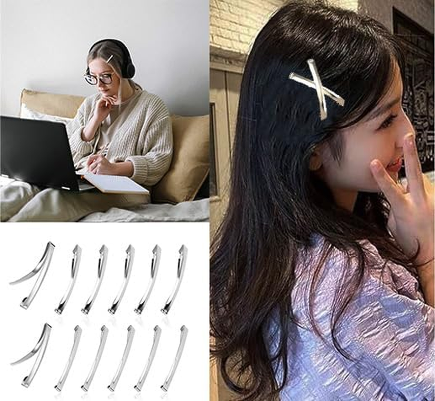 Pack of 12 Hair Clips, 6 Pieces 7 Cm and 6 Pieces 9 Cm, Non-Slip Hair Metal Tools, French Hair Clips for Women with Fine Hair image number 2