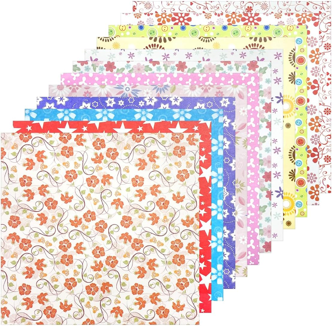 HAIKING Confetti Scrapbook Papers, 72 Sheets Star Floral Polka Dot Pattern Decorative Paper for Card Making, Scrapbook, Photo Album Decor (14.3Cm/5.62In) image number 2