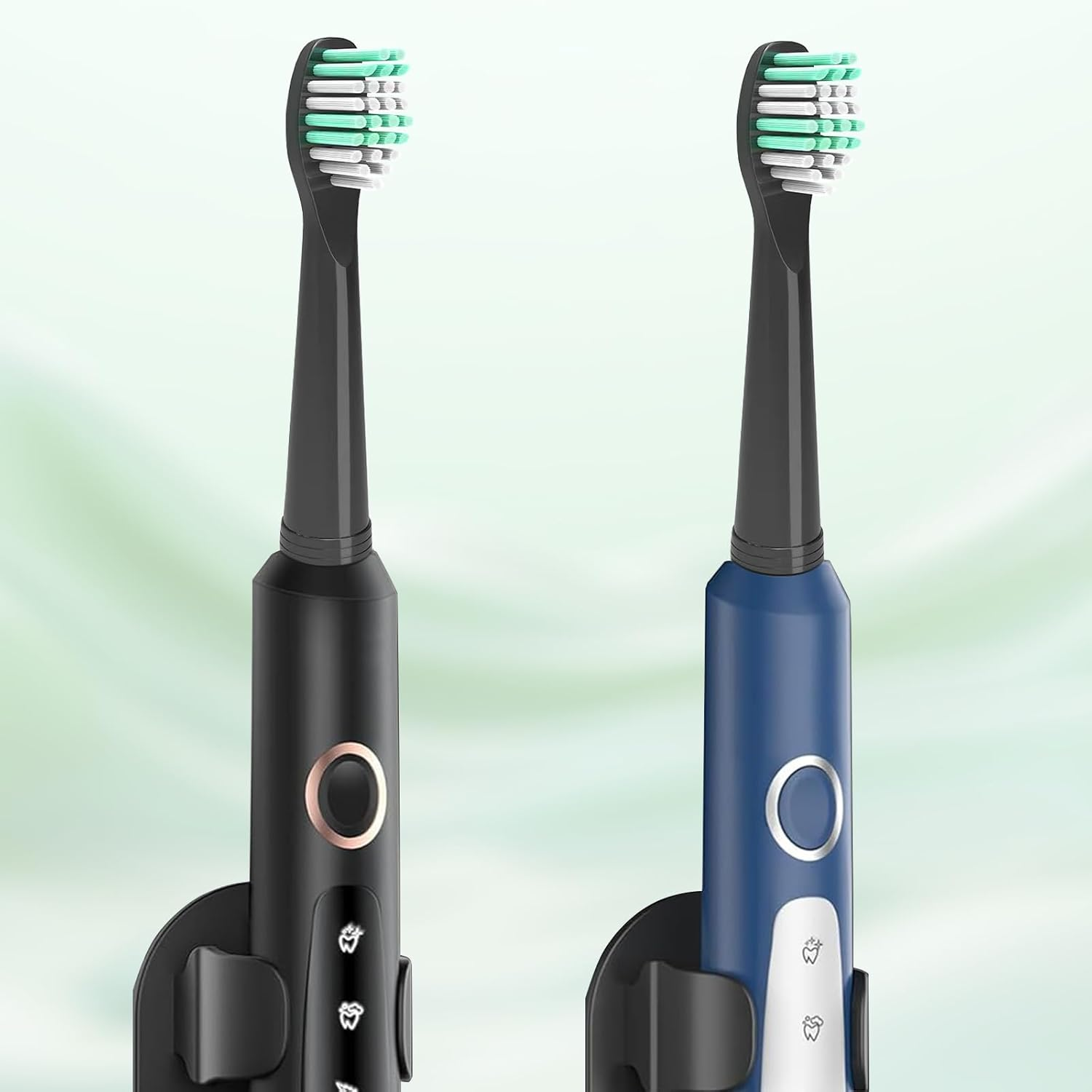 10 Pack Compatible with Rtauys M5 Sonic Electric Toothbrush Replacement Brush Heads with Dust Cover,For Rtauys M5 Sonic Electric Toothbrush (Black, M) image number 1