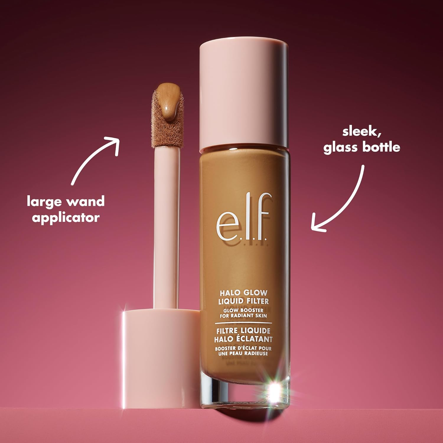 E.L.F. Halo Glow Liquid Filter, Complexion Booster for a Radiant, Soft Focused Look, with Hyaluronic Acid, Vegan and Cruelty Free, 7 Deep/Rich image number 7