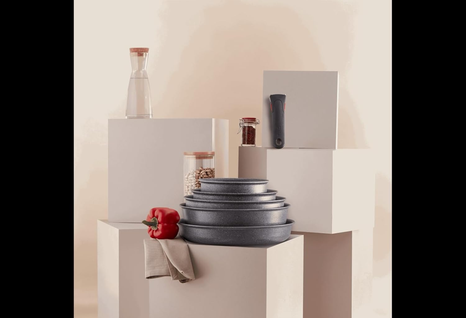 Tefal Ingenio Natural Force L3967702 Wok Pan 26 Cm Stackable Non-Stick Coating Induction