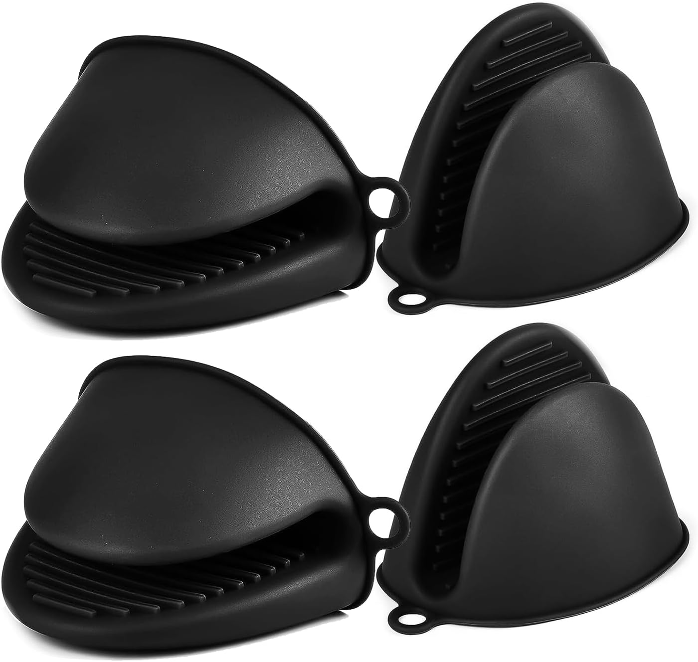 AUAUY 1 Pair Mini Silicone Oven Mitts, Heat Resistant Pot Holders Mitts, Cute Oven Pinch Grip Gloves, Small Potholders for Kitchen, Air Fryer Mitts Pair for Cooking, Baking and Grilling (Grey)