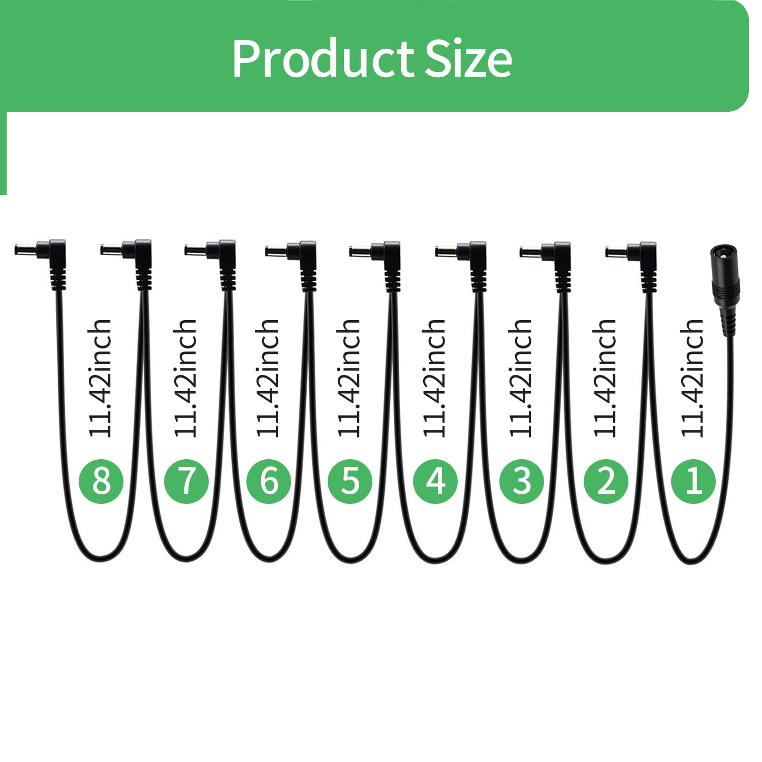 Security-01 Guitar Pedal Power Supply Splitter Cable, 1 to 8 Way Daisy Chain Cables,8 Ways Guitar Effects Pedal Accessories Multi-Plug Power Cable image number 5