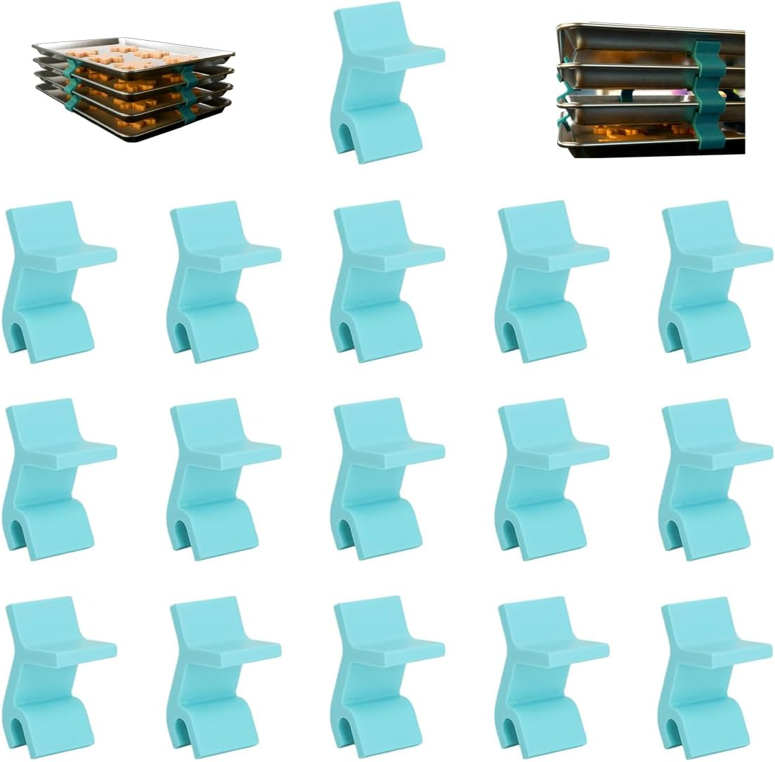 16 PCS Baking Sheet Stackers,Reusable Trays Stacking Holder,Space-Saving Trays Stacking Holder,Multipurpose Baking Tray Stackers Suitable,For Home Kitchen,For Freeze Dryer Trays image number 5