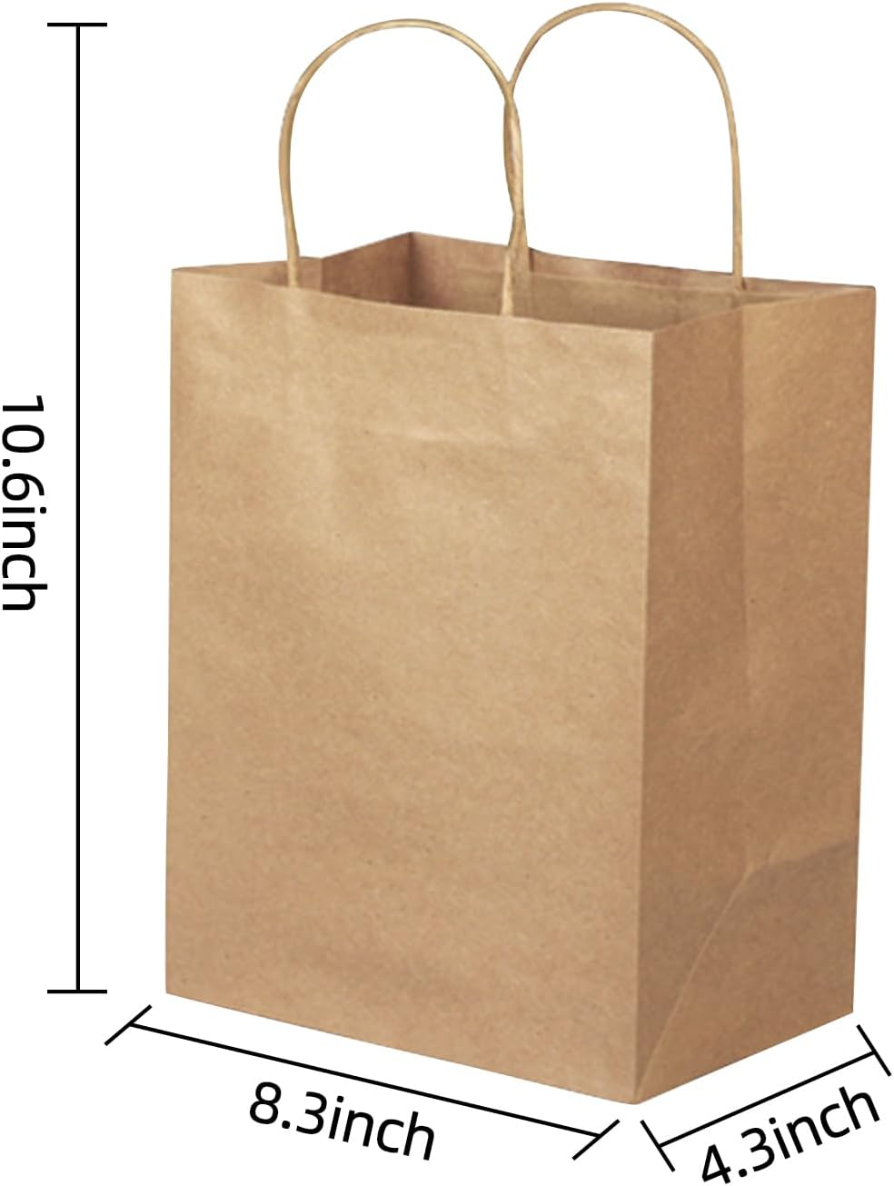 Brown Kraft Paper Bags Small Gift Bags with Handles Party Favor Bags 120Pcs 21 * 11 * 27 CM Small Paper Bags for Shopping, Wedding,Retail,Birthday,Party,Graduation,Halloween,Christmas image number 3