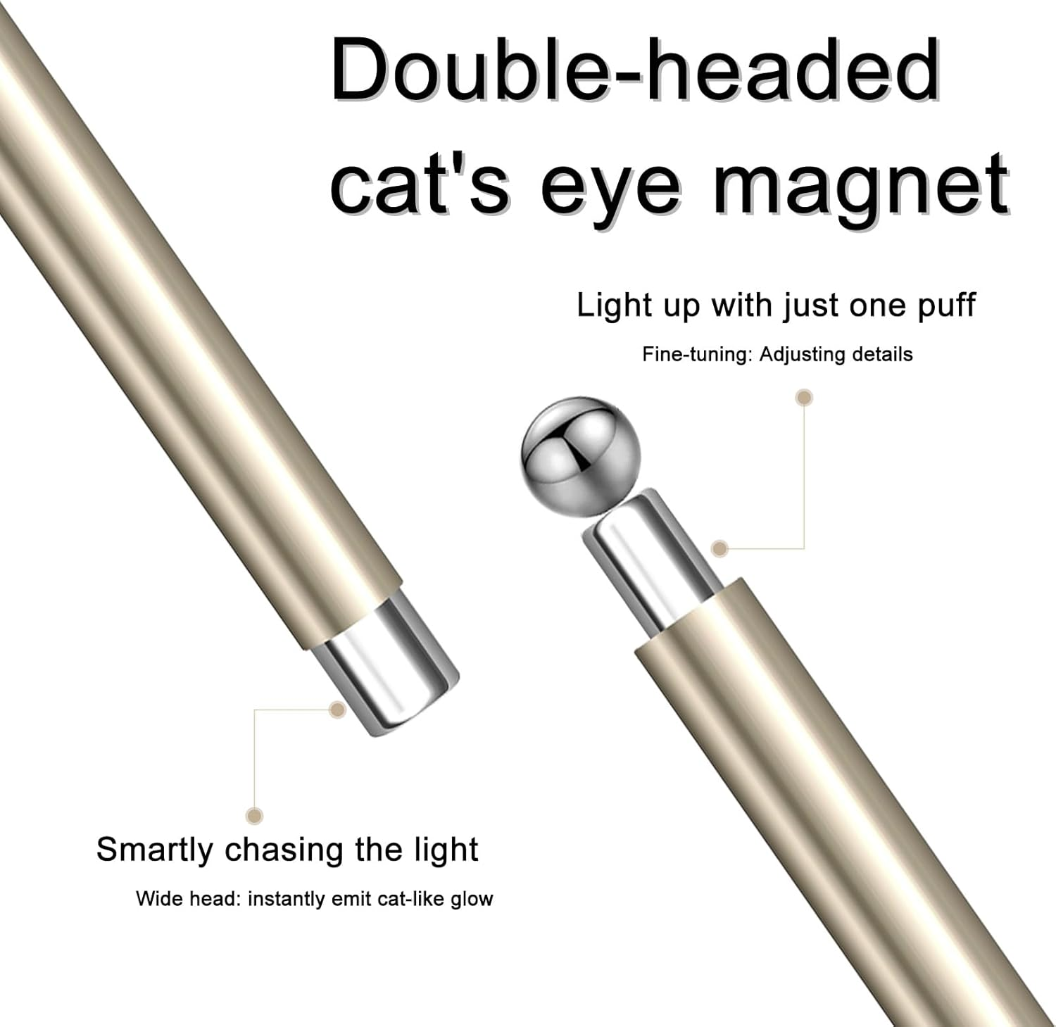 DANNEASY Cat Eye Magnet for Nails, 3 in 1 Cat Eye Nail Magnet Gel Magnetic Nail Polish Design Tool Multifunctional Manicure Tools for DIY Home & Salon - Gold image number 2