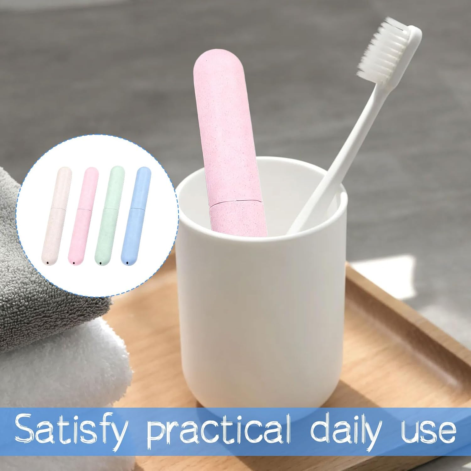 Toothbrush Travel Case, 8Pcs Toothbrush Holder Travel, Toothbrush Case, Portable Breathable Tooth Brush Holder, Suitable for Camping, School, Business, Home, Outdoor(Multicolor) image number 4