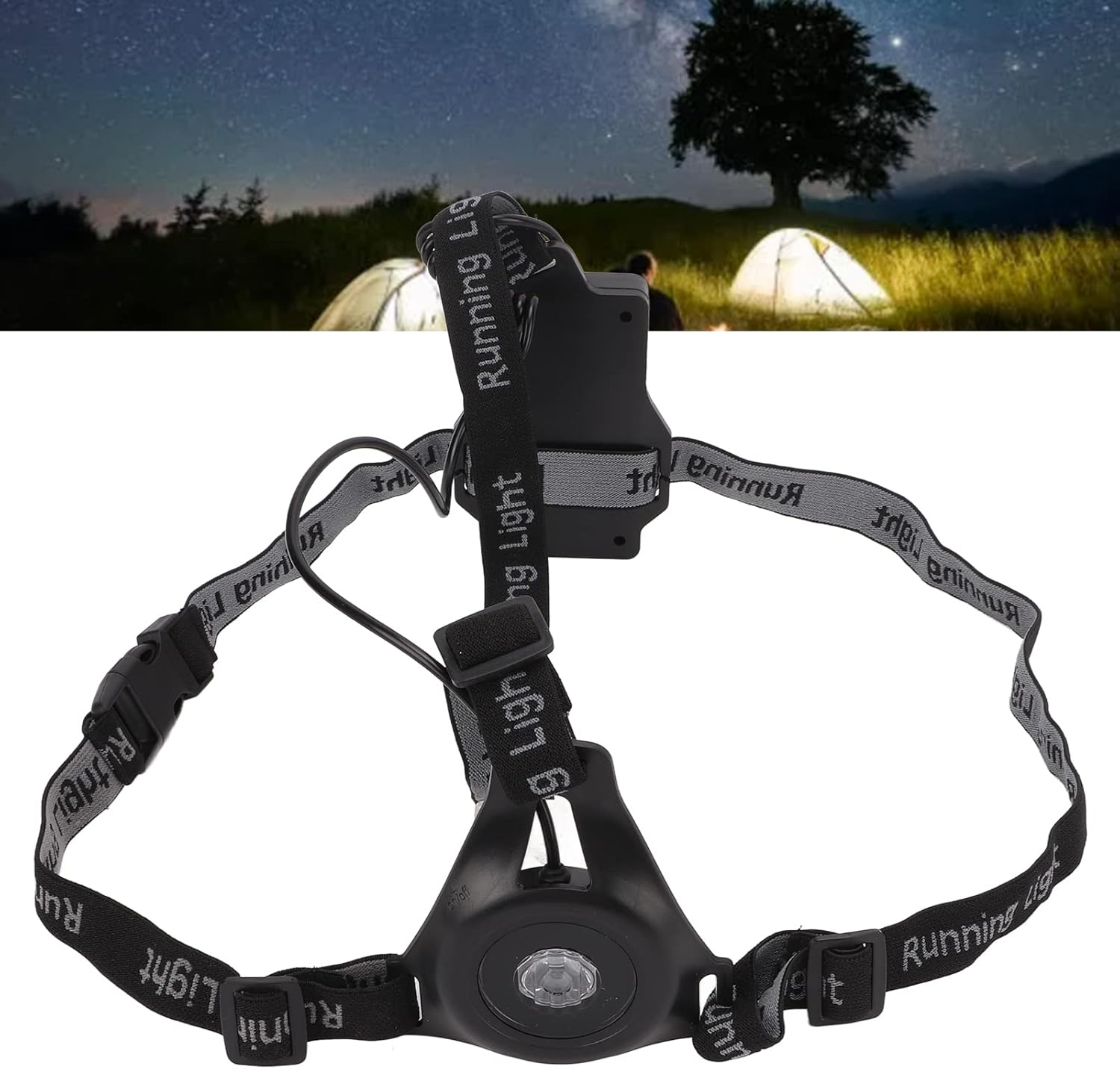 Night Running Light, 3 Modes USB Rechargeable IP65 Waterproof Walking Torch LED Chest Light for Outdoor Sports