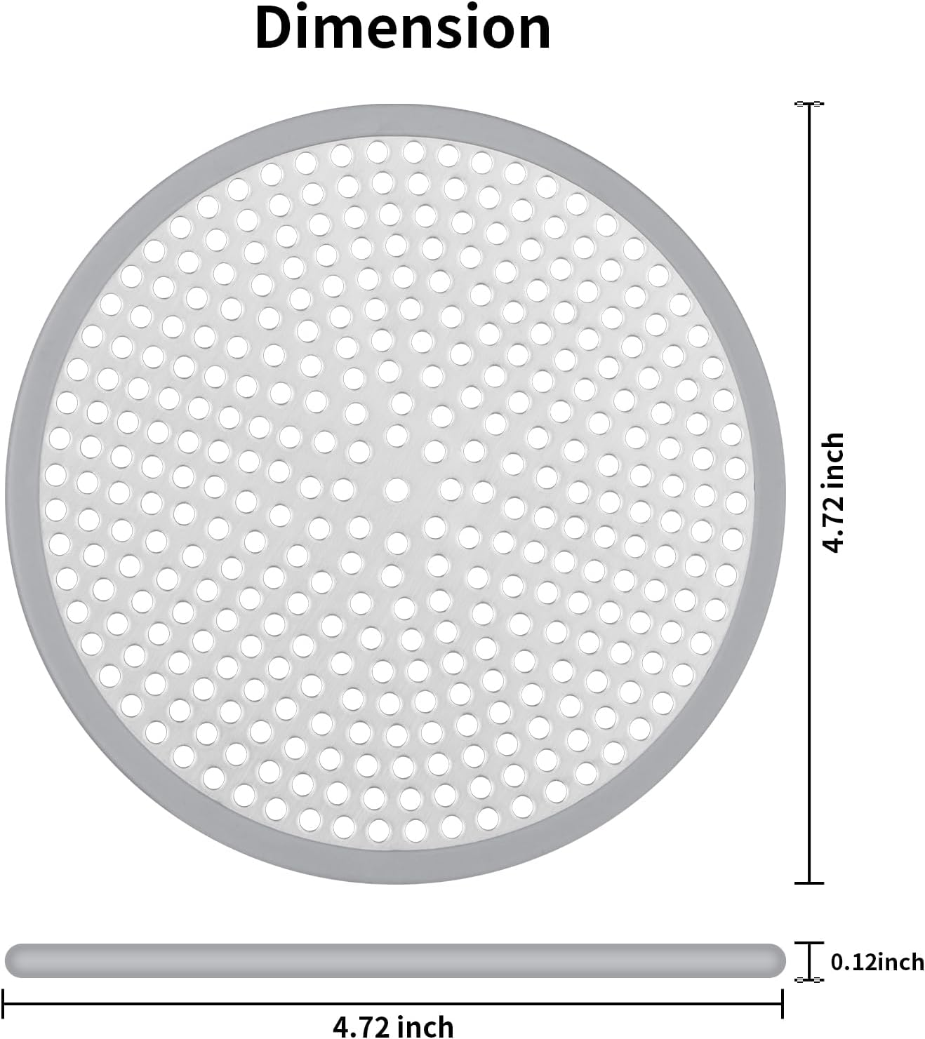 Ohtomber Shower Drain Hair Catcher - 2PCS 4.72&rdquo; Shower Stall Sink Drain Cover Strainer, Stainless Steel Bathtub Hair Filter Trap Stopper, Bathroom Floor Screen Protector with Silicone Rim image number 3