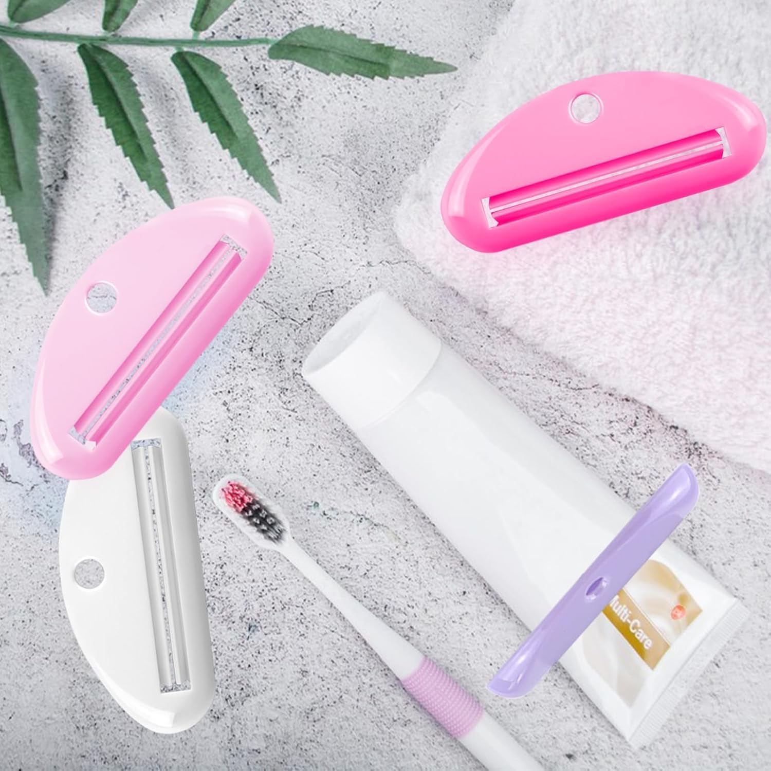 Plastic Toothpaste Tube Squeezer Roller, 4Pcs Plastic Tooth Paste Tube Squeezer Dispenser, Toothpaste Tube Squeezer Dispenser Roller for Bathroom, Color 3 - Color 2 image number 2