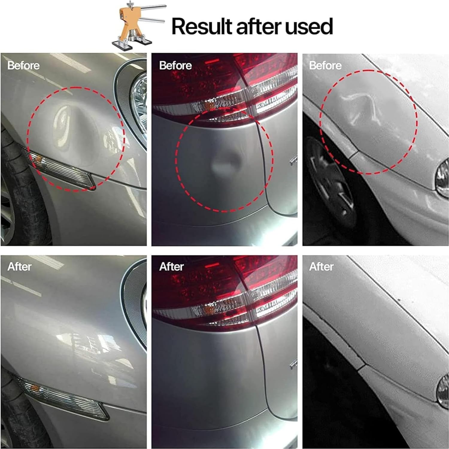 Paintless Dent Repair Kit 52Pcs, Car Dent Puller Tool with Adjustable Golden Lifter, Bridge Puller, Suction Cup & Glue Gun for Automobile Body Dent Removal Remover Tools Kit image number 3