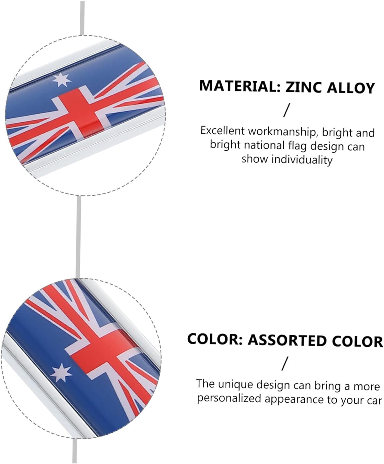GRIRIW 2Pcs Flag Metal Stickers Car Metal Australia Flag Car Decal Sports Party Decal United Kingdom Truck Stickers Patriotic UK Zinc Alloy Accessories Unique - Multi image number 5
