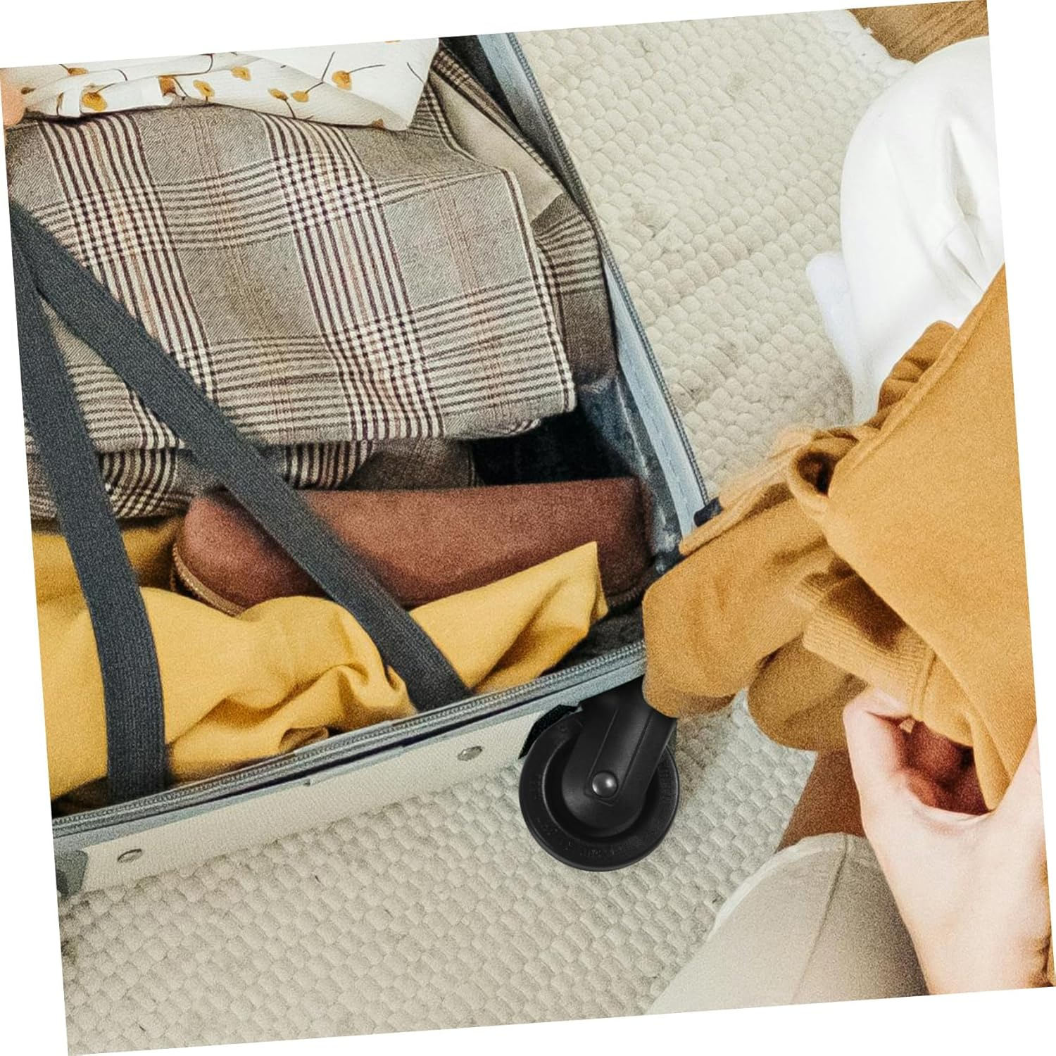 NIYANGLE Suitcase Replacement Wheels Luggage Spinner Casters Rotating Plastic Small Travel Trolley Wheel Accessories for Smooth Mobility image number 5