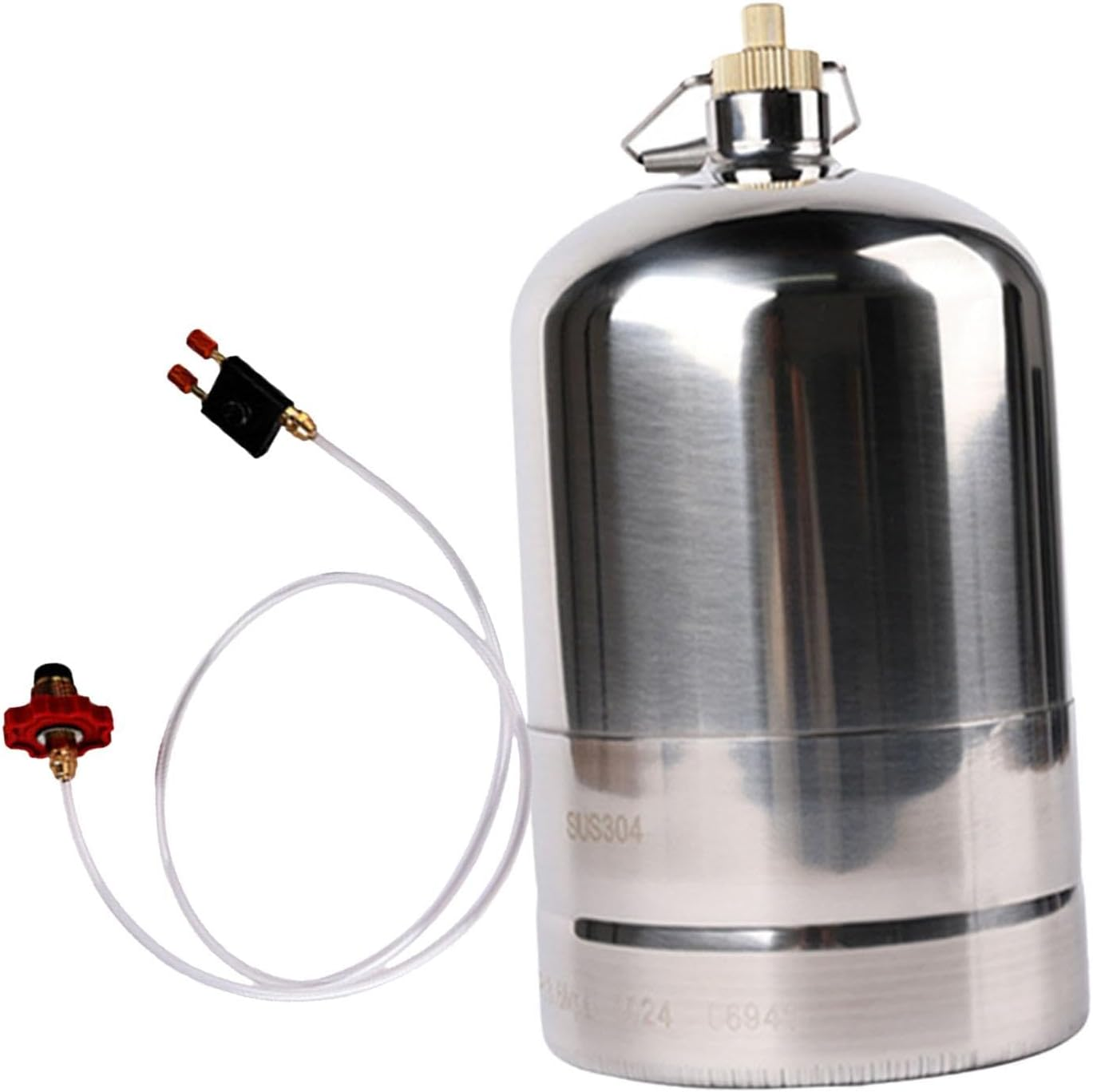 Eigell Stainless Steel Gas Bottle Inflatable Gas Tank Fuel Canister Storage Tank Portable Empty Refillable for Hiking BBQ Cookware