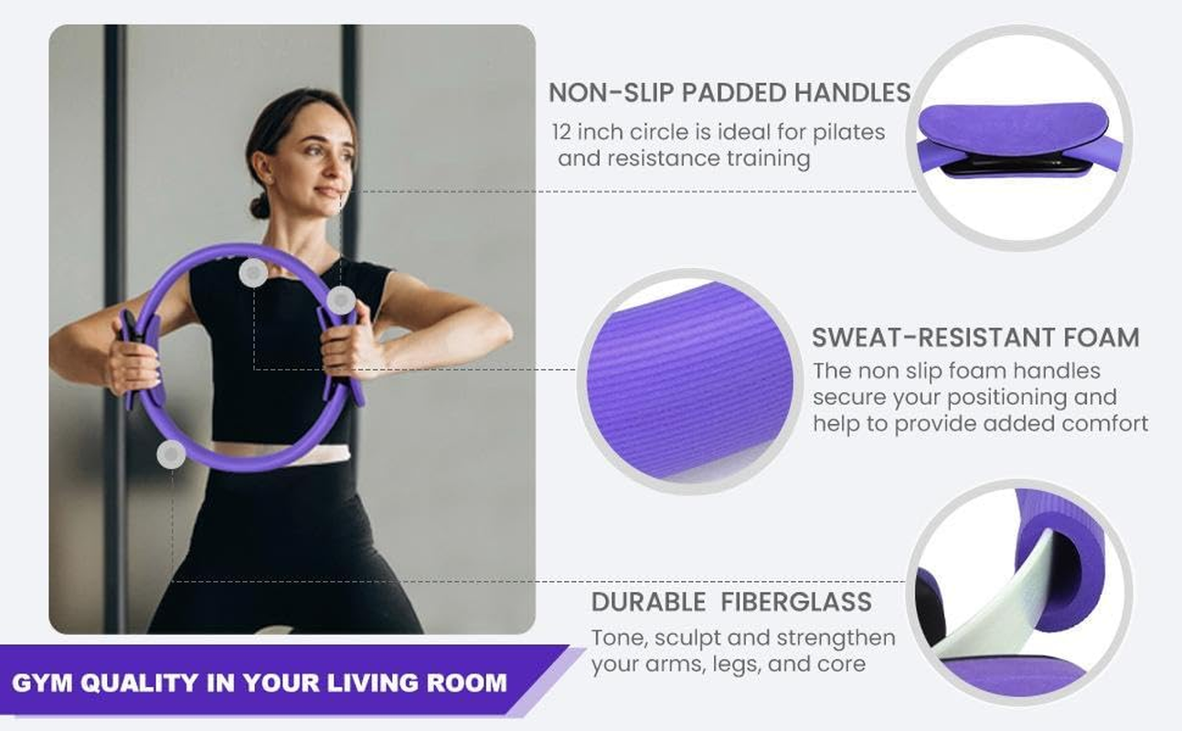 BAGBABA Pilates Essentials Kit for Women &ndash; 15Pcs Home Pilates Set with Ring, 9.8&rdquo; Ball, 5 Resistance Bands, Magic Circle, Accessories, Sliding Discs and Mat &ndash; Beginners Full Body Toning Workouts image number 5