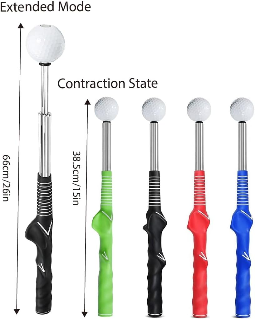 AIMALL Golf Telescopic Swing Exerciser - Retractable Swing Trainer with Sound Impact Stick, Adjustable for Accurate Swing Practice - Golf-Telescopic-Swing-Blue image number 4