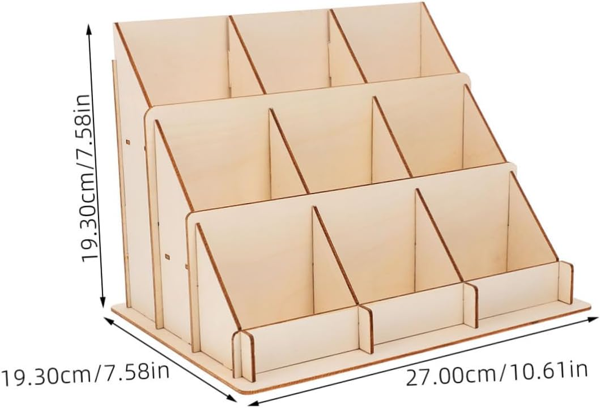 NUOBESTY Wooden Greeting Card Display Stand - Multi-Purpose 3-Tier Organizer for Business Cards, Postcards, Stickers, and Crafts, Ideal for Desk, Counter, Office, and Retail Use image number 3