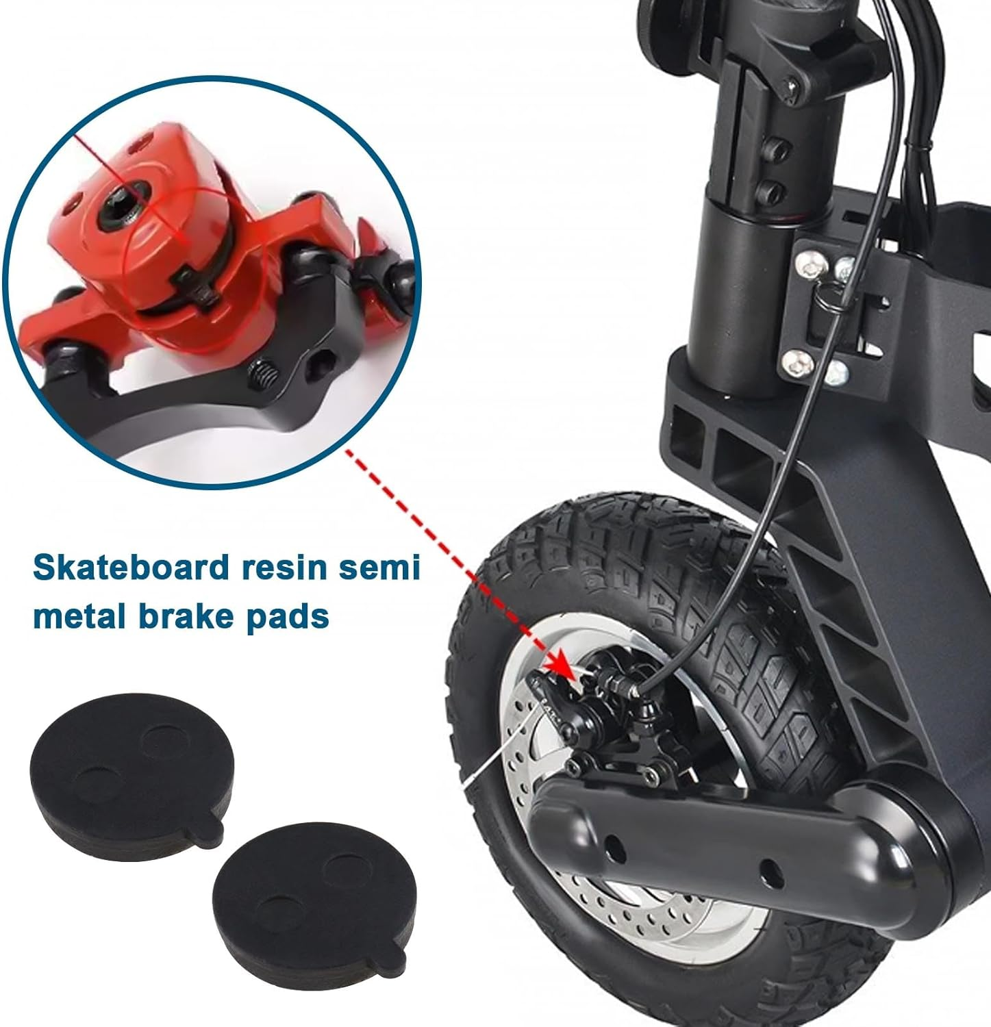 Emsea 4Pcs Scooter Brake Pads Compatible with Kugoo M4/M4 PRO Resin Semi-Metal/Copper-Based All Metal Brake Pads Scooter Disc Brake Pad Accessories 24X21X4Mm