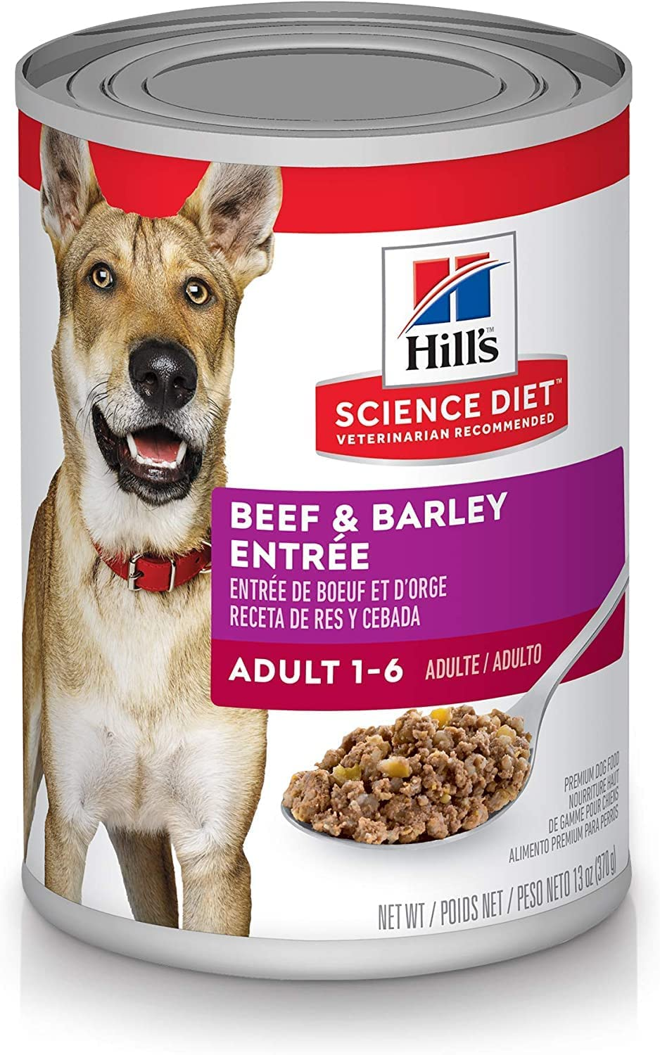 Hill'S Science Diet Adult Wet Dog Food, Beef and Barley Entr&eacute;e, 370G, 12 Pack, Canned Dog Food image number 6