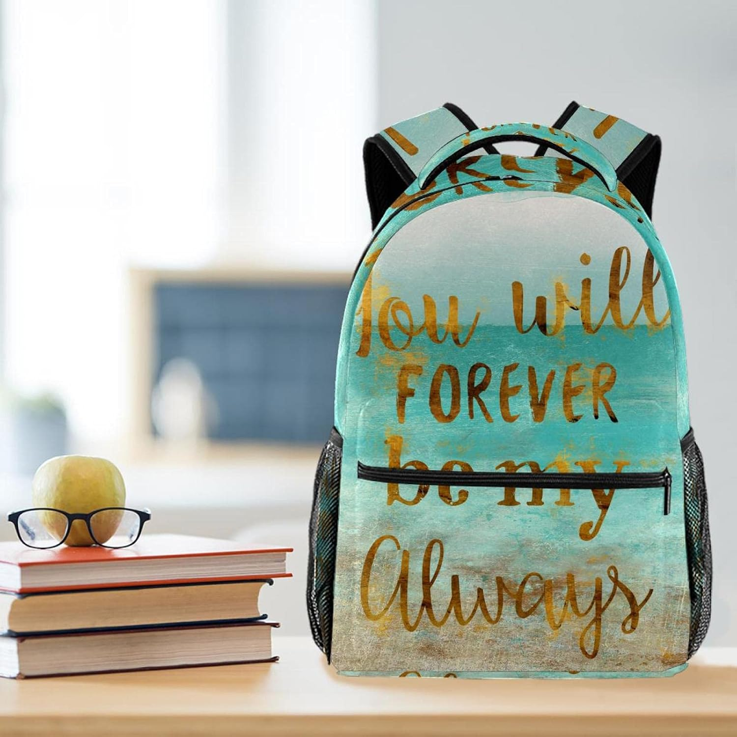 You Will Forever Be My Always Backpack Students Shoulder Bags Travel Bag College School Tote Backpacks image number 3