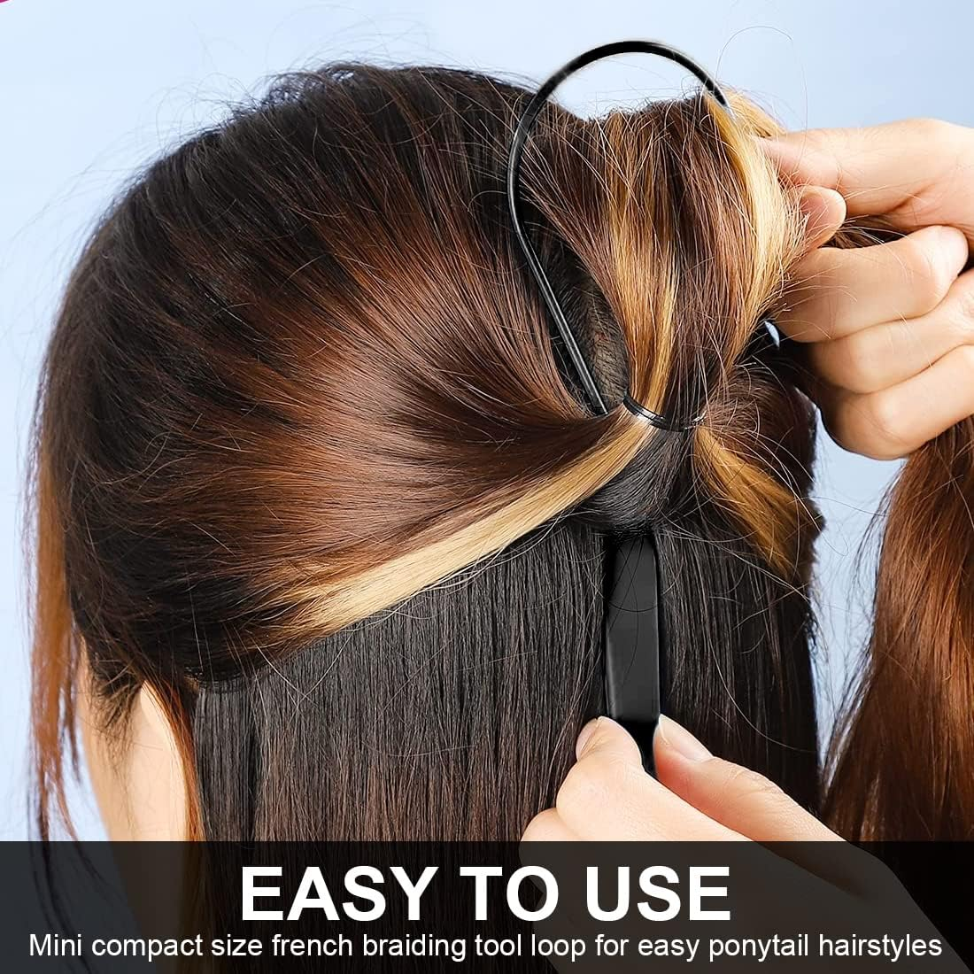 2 Pieces Black Hair Tail Twister Holder Hairstyle Aid Band Black Bun Styler Hair Wister image number 4