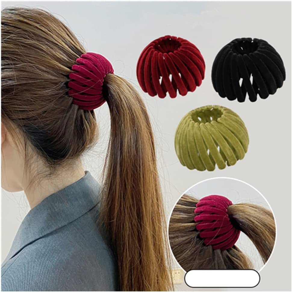 5 Pcs Birds Nest Hair Clip,Ponytail Hairpin Curling Iron,Bird Nest Shaped Hair Clips Hair Claw Clamps Bun Makers Expandable Ponytail Holder Hair Accessories for Women and Girls image number 1
